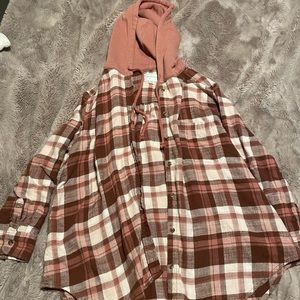 American Eagle hooded flannel
